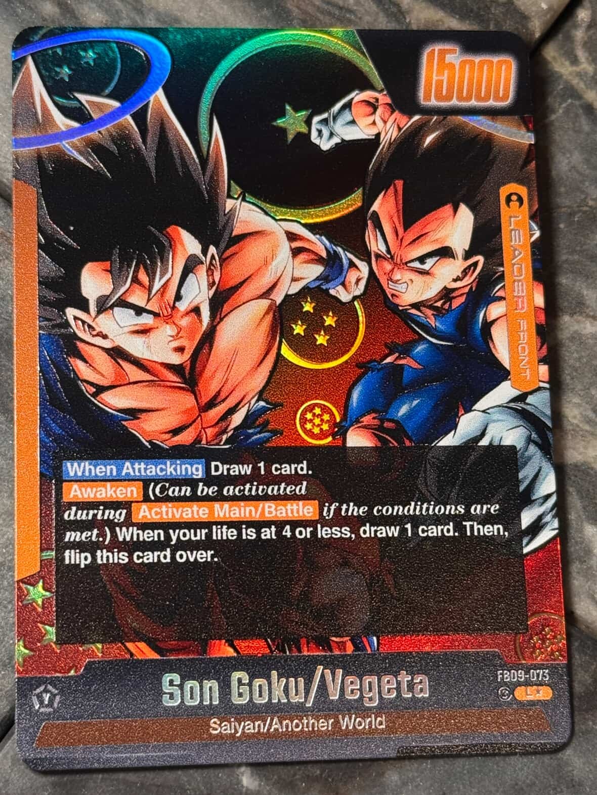 FB09-073 Custom Leader Card - Son Goku / Vegeta / Super Gogeta