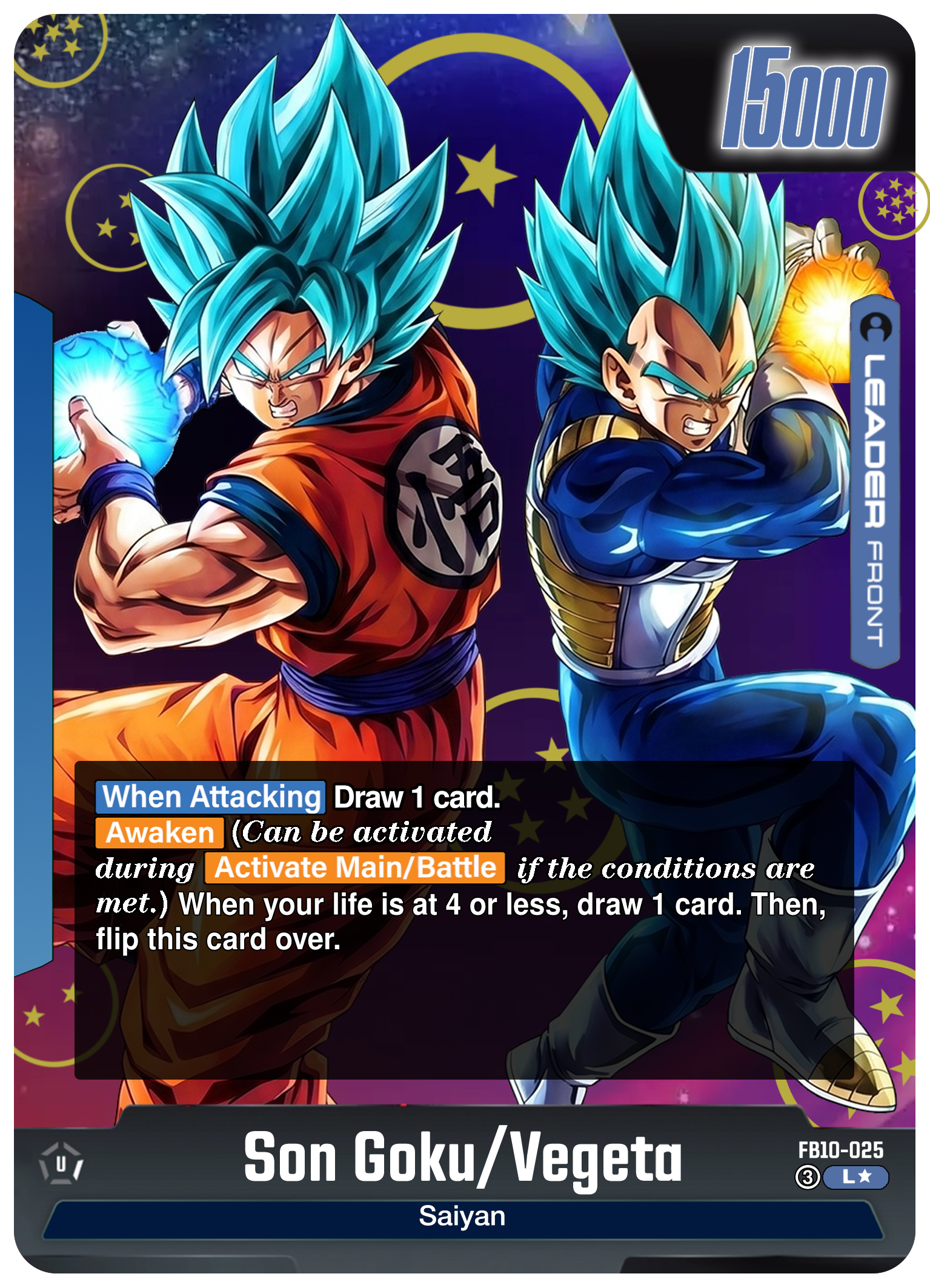 FB10-025 Custom Art Leader - Son Goku/Vegeta // Vegito