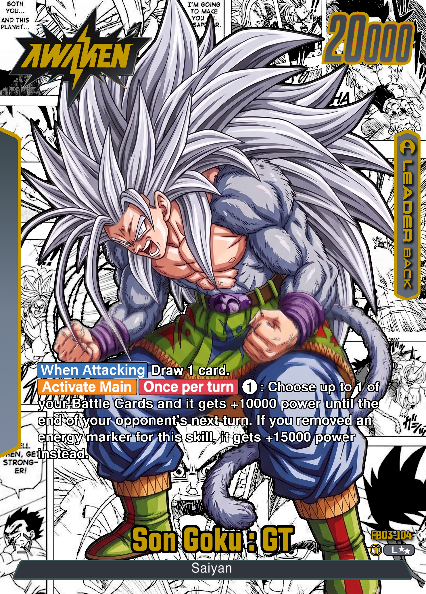 goku様 FB03-104 Custom Art Leader – Son Goku : GT Variant (SS5) - Gamers